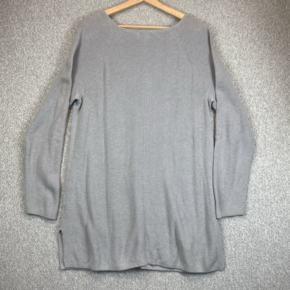J. Jill tunic sweater soft gray L cotton blend longer length lightweight - Picture 10 of 11